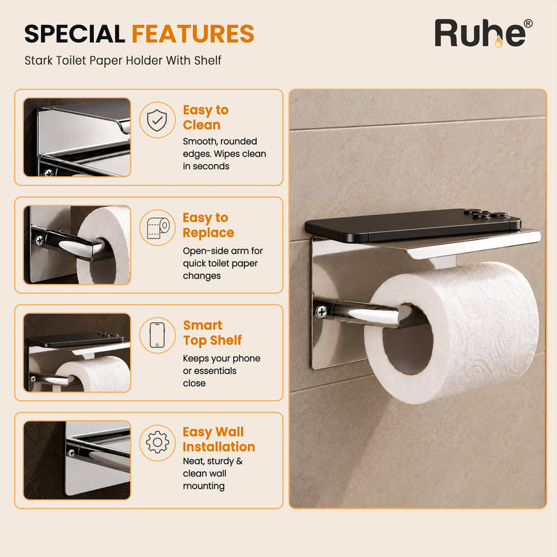 Stark Toilet Paper Holder With Shelf