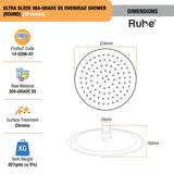 Ultra Sleek 304-Grade SS Overhead Shower (Round)