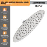 Ultra Sleek 304-Grade SS Overhead Shower (Round)