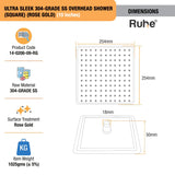 Ultra Sleek 304-Grade SS Overhead Shower (Color Plated)