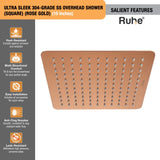 Ultra Sleek 304-Grade SS Overhead Shower (Color Plated)