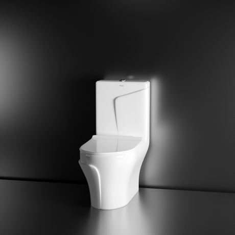 Vox One-Piece Rimless S-Trap Siphonic Western Toilet / Commode (White) - by Ruhe