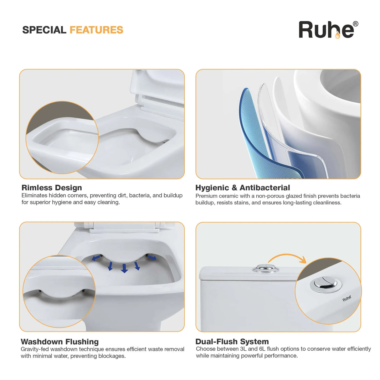 Vero One-Piece Western Commode