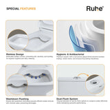 Vero One-Piece Western Commode, rimless design