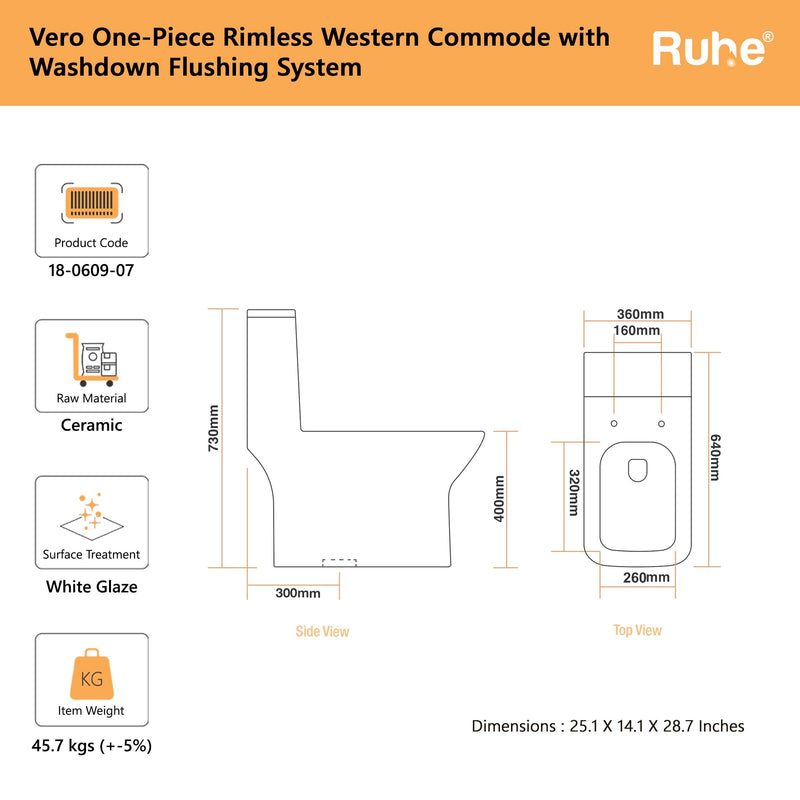 Vero One-Piece Western Commode