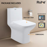 Vero One-Piece Rimless P-Trap Western Toilet / Commode (White) - by Ruhe