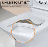 Vero One-Piece Rimless P-Trap Western Toilet / Commode (White) - by Ruhe