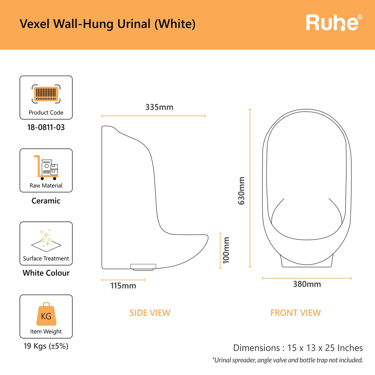 Vexel Wall-Hung Urinal