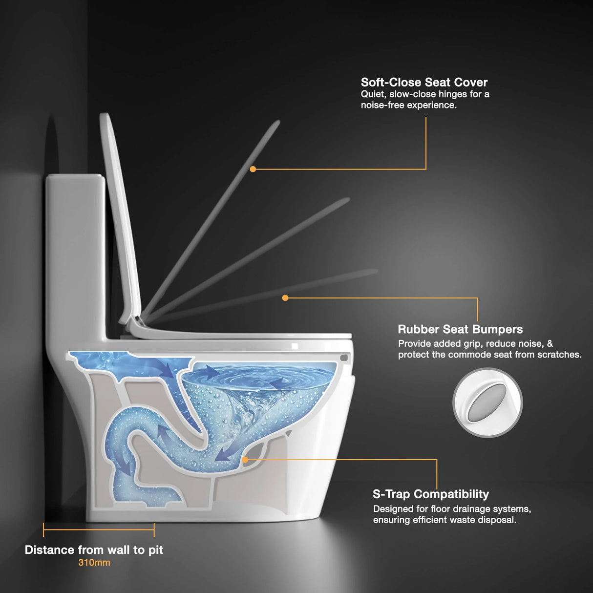 Vox One-Piece Western Commode