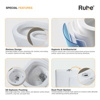 Vox One-Piece Western Commode, rimless design