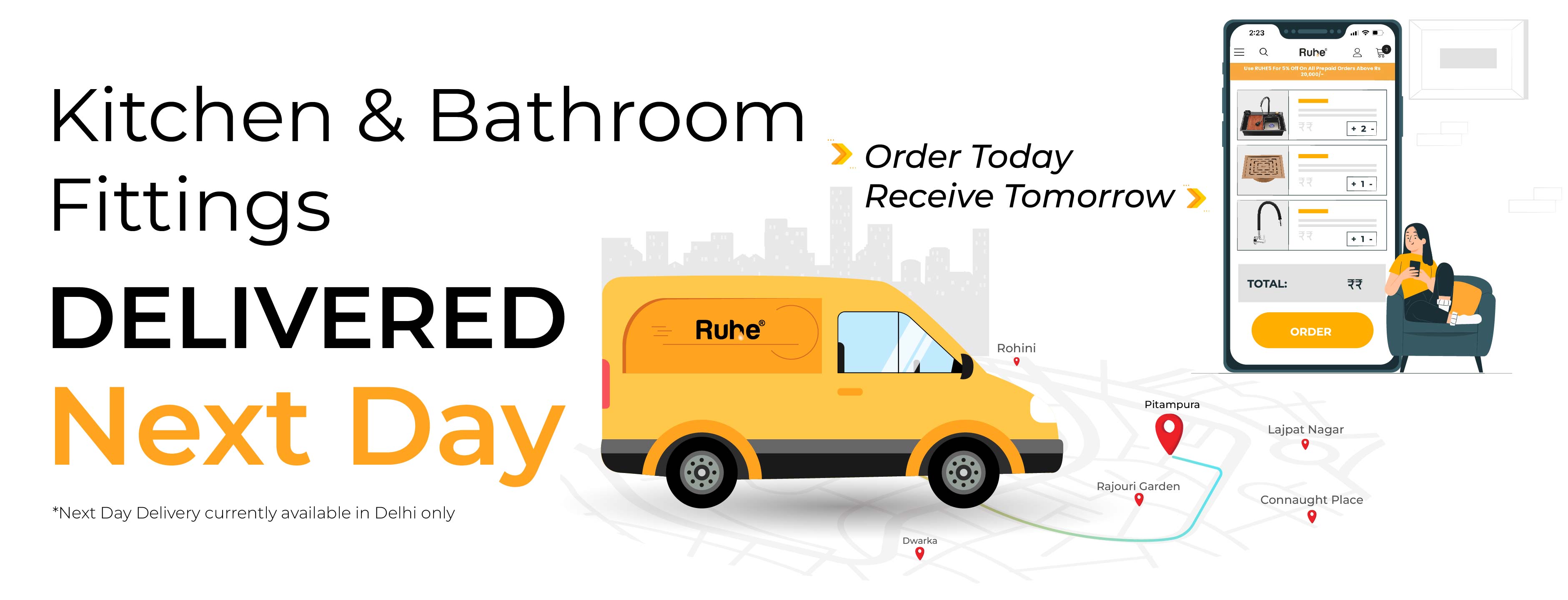 1 day delivery in delhi ncr