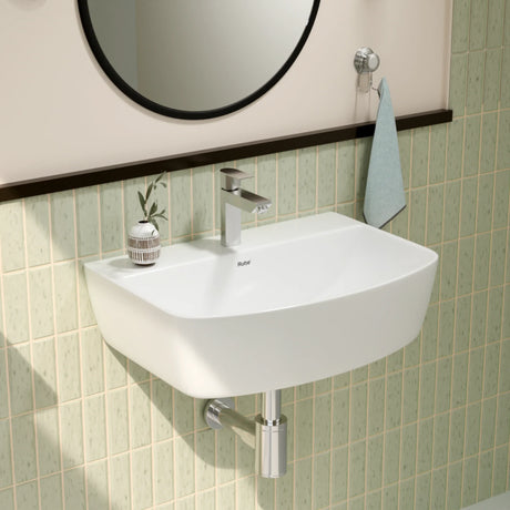 White Aries Wall-Hung Wash Basin (Lifestyle)