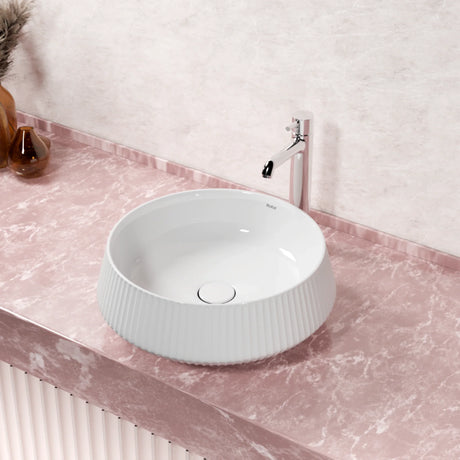 White Castor Table-Top Wash Basin (Lifestyle)