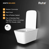 Zenith Wall-Hung Tankless Western Commode, What's Included