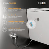 Zenith Wall-Hung Tankless Western Commode, battery operated flush