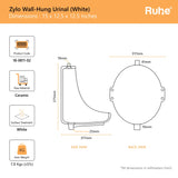 Zylo Wall-Hung Urinal(Dimensions)