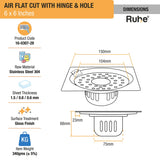 Air Flat Cut Floor Drain with Hinge & Cockroach Trap