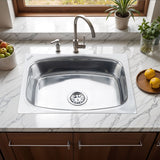 Oval Single Bowl (24 x 18 x 9 inches) Kitchen Sink - by Ruhe