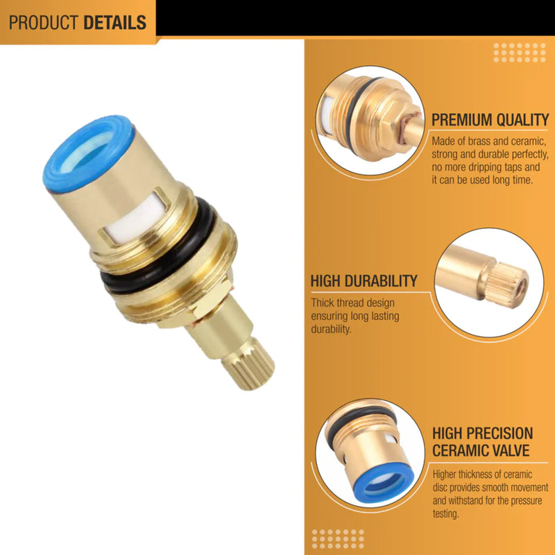 Brass Ceramic Disc Quarter-turn Cartridge (Heavy) - Pack of 4