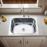 Square Single Bowl 304-Grade Kitchen Sink (27 x 21 x 9 inches)– by Ruhe