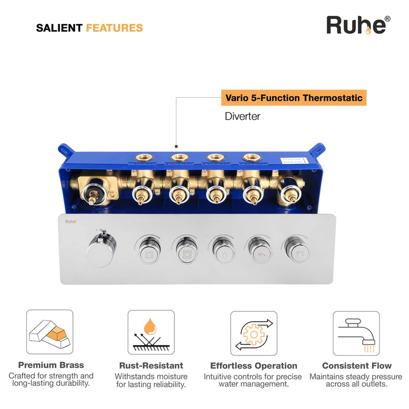 Vario 5-Function Thermostatic Diverter Set
