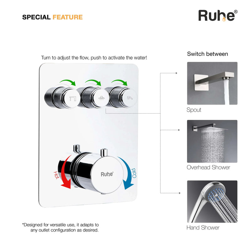 Vario 3-Function Thermostatic Diverter Set