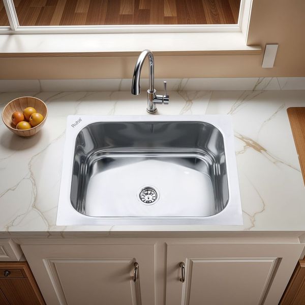 Square Single Bowl Kitchen Sink (27 x 21 x 9 inches)– by Ruhe