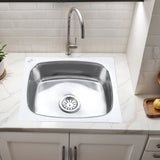 Oval Single Bowl 304-Grade Kitchen Sink (18 x 16 x 8 inches)– by Ruhe