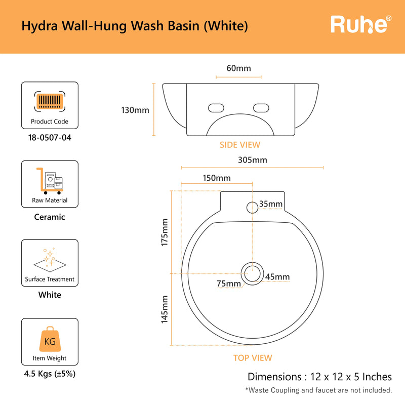 Hydra Wall-hung Wash Basin