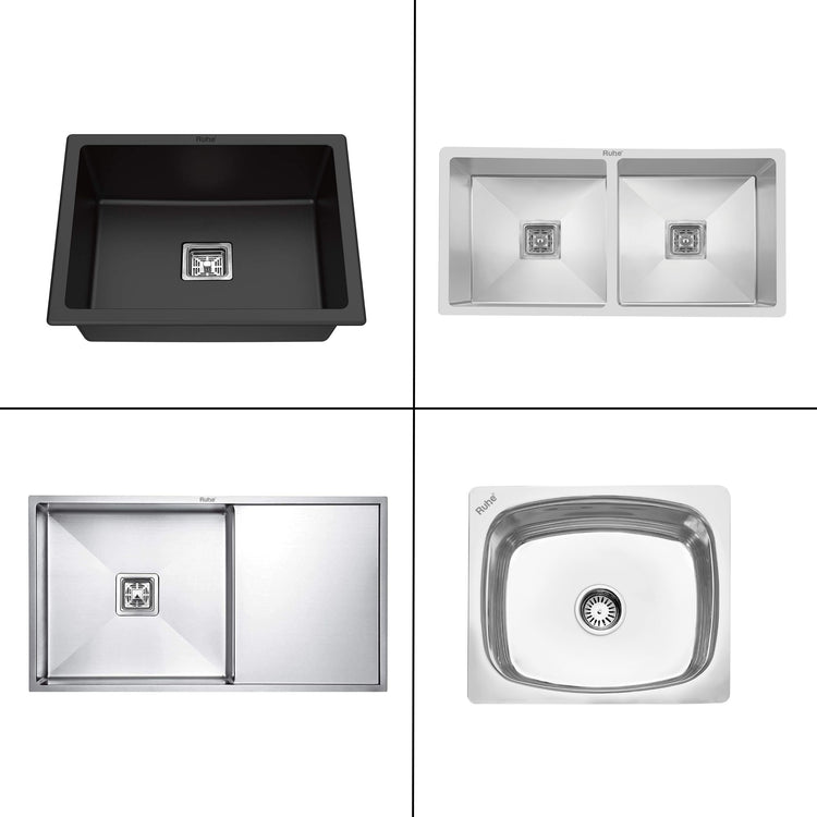 Oval Single Bowl (22 x 18 x 8 inches) 304Grade Kitchen Sink by Ruhe