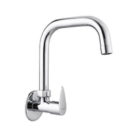 Liva Square Brass Sink Tap, chrome wall mount kitchen sink tap with 360° swivel spout