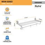 Moon Stainless Steel Towel Rack (24 Inches) - by Ruhe®