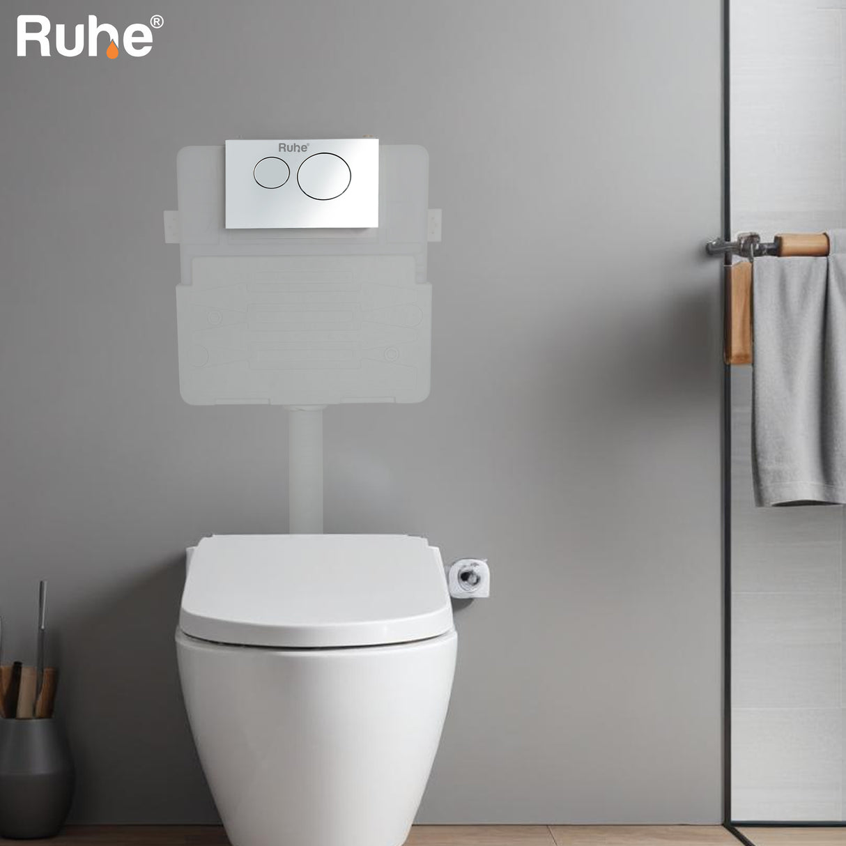 Pneumatic Concealed Cistern for Wall-hung Western Toilets (Flush Tank) - by Ruhe