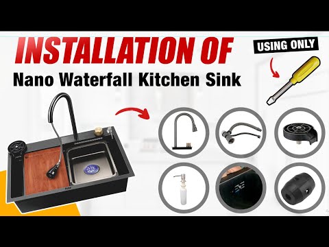 Nano Waterfall Sink  & Pull Out Mixer Faucet (30 x 18 x 9 Inches) installation video