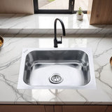 Square Single Bowl Kitchen Sink (22  x 18 x 8 inches) – by Ruhe