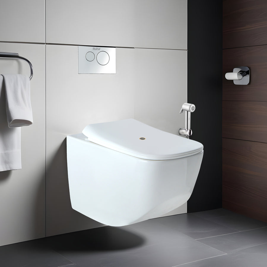 Risa Wall-Hung Rimless P-Trap Western Toilet / Commode (White) - by Ru ...