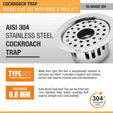 Round Floor Drain with Hinge and Cockroach Trap (5 Inches)