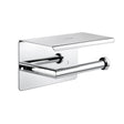 Ruhe Stark 304-Grade toilet paper holder with shelf in Mirror Steel finish