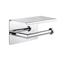 Ruhe Stark 304-Grade toilet paper holder with shelf in Mirror Steel finish