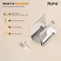 Stark box contents: paper holder, 2 stainless steel screws, 2 PVC dowels (gitti), 2.5 mm Allen key (L-key)