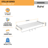 Stellar Stainless Steel Towel Rack (24 Inches) - by Ruhe®