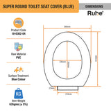 Super Round Toilet Seat Cover (Blue)  - by Ruhe®