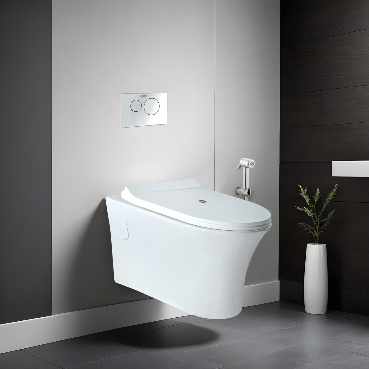 Tera Wall-Hung Rimless P-Trap Western Toilet / Commode (White) - by Ru ...