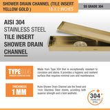 Tile-Insert Shower Drain Channel (2 Inches)