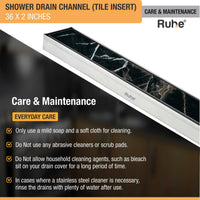 Tile-Insert 304-Grade Shower Drain Channel (2 Inches)