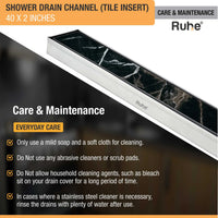 Tile-Insert 304-Grade Shower Drain Channel (2 Inches)