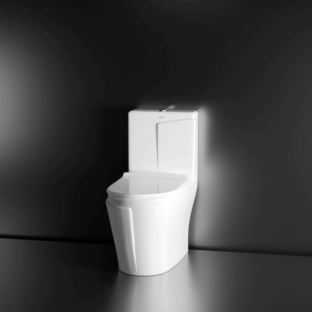 Vox One-Piece Rimless S-Trap Siphonic Western Toilet / Commode (White) - by Ruhe