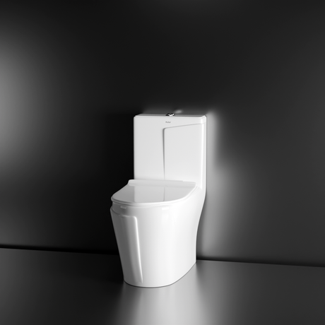 Vox One-Piece Rimless S-Trap Siphonic Western Toilet / Commode (White) - by Ruhe