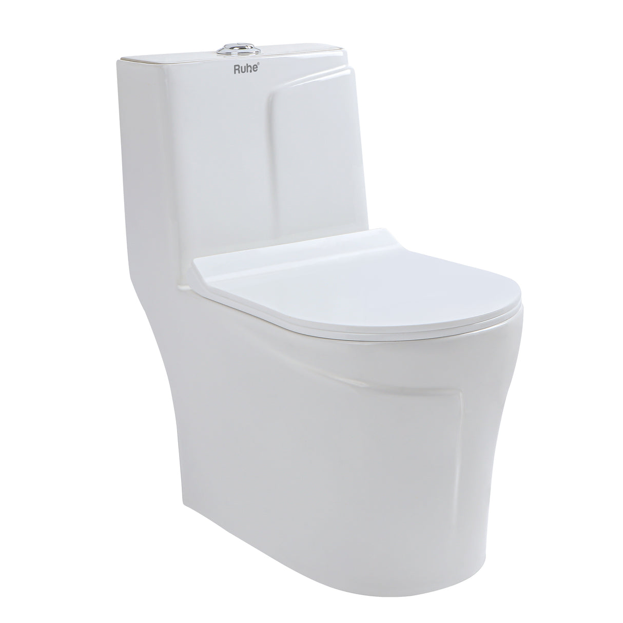 Vox One-Piece Rimless S-Trap Siphonic Western Toilet / Commode (White) - by Ruhe