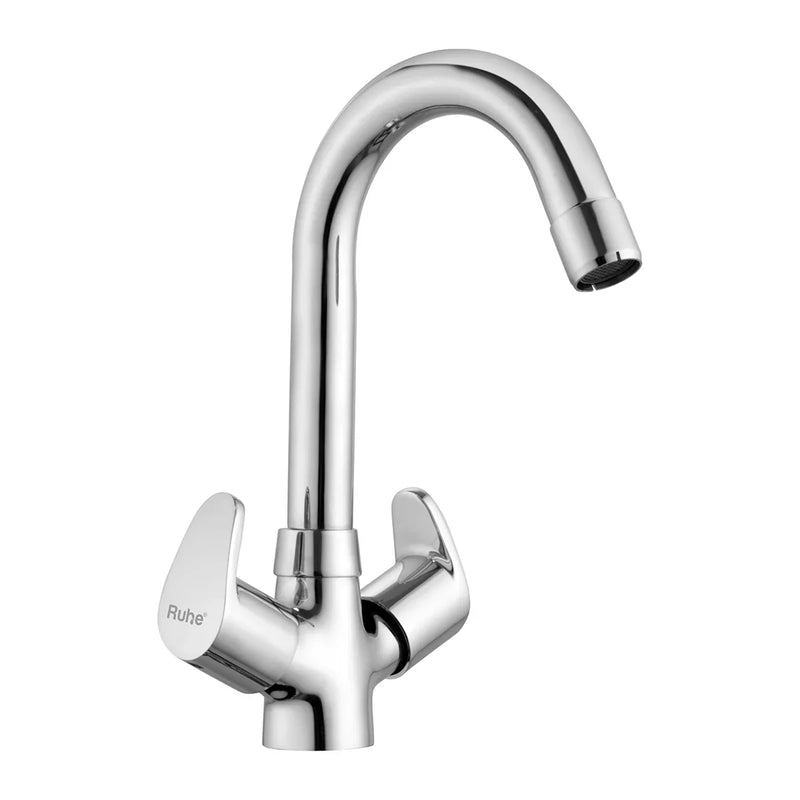 Vela Deck Mount Wash Basin Mixer Tap with Swivel Spout